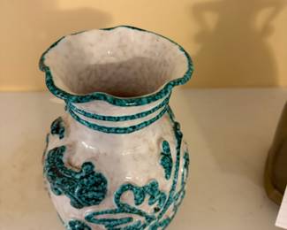 	#23		Signed and Number Fratolle Fanciullacci Art Pottery - blue and white	 $ 35.00 		