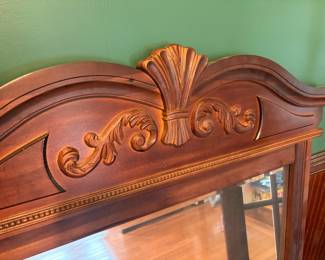 	#9		Traditional Mantle Style Wall Mirror w/Carved Wood Detail - 45x51.5	 $ 75.00 																							