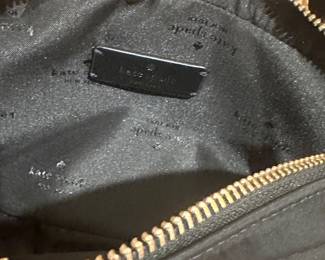 	#098	RA	Kate Spade black nylon belt bag exterior zip pocket gold hardware 	 $ 50.00 		