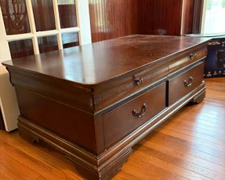 	#8		Broyhill Wood Coffee Table - as is finish -  28 x 48 x 19 	 $ 35.00 																							