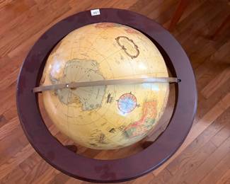 	#19		Replogle World Globe Rotating on Wood Stand - 24x30	 $ 150.00 		