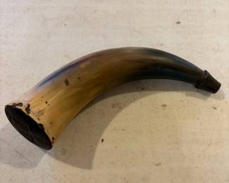 	#67	KW	Anitque Primitive Carved Gun Powder Horn 8.5" Inital - ND - as is condition *FIRM*	 $ 100.00 		