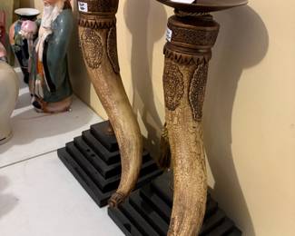 	#29		Resin Mantle Horn Style Candle Holders	 $ 40.00 		
