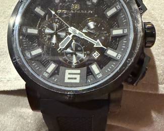 	#52		Oceanaut Loyal OC2122 Chronograph Mens Watch - Stainless Steel Black w.Diver Silicone Band - NEW w/box	 $ 175.00 		