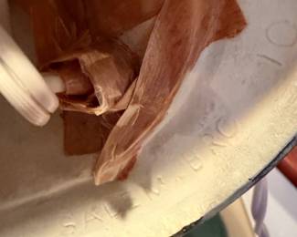 	#80	KW	Antique Salem Bros Slag Glass Cast Iron Vanity Boudier Lamp - Working 14" *FIRM*	 $ 185.00 		