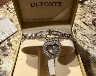 	#54		Dufonte by Lucien Piccard Women's "Follow Your Heart" Watch ( as is) - w/box	 $ 28.00 		