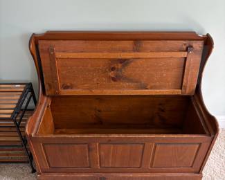 	#13		Entryway, wood bench as is finish, with storage compartment -  37 x 16 x 30 	 $ 60.00 																							