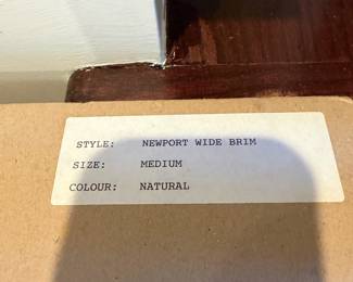 	#83	KW	NEW, unworn Vintage Helen Kaminski Australi Staw Hat - "Newport Wide Brim" Medium w/box 100% Raffia *FIRM*	 $ 125.00 		