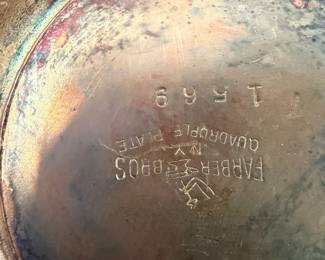 	#63		Vintage SRS Marked Silverpalted Cream and Sugar set/lid #1302	 $ 40.00 		