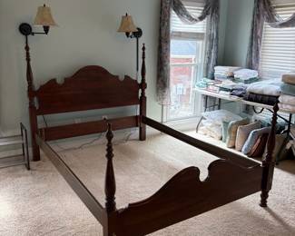 	#14		Queen size four poster bed with turned finial details -  57" tall finials 	 $ 150.00 																							