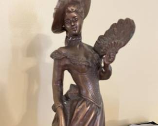 	#36		Vintage Victorian Lady Bronze Sculpture - 14"	 $ 35.00 		