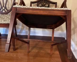 	#48		Pair of Bernhardt Dining Captains Chairs w/floral upholstrey 	 $ 175.00 		