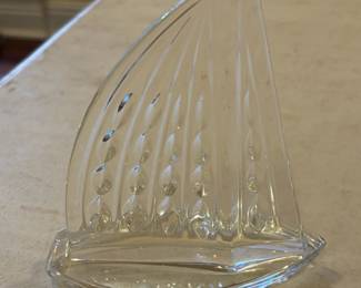 	#68	KW	Waterford Signed Crystal Nautical Sailboat Paperweight 5x5.75x2 *FIRM*	 $ 55.00 		