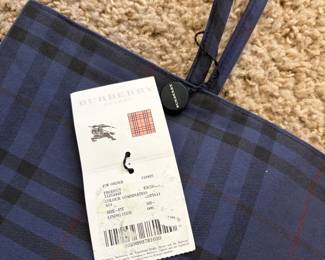 	#84	KW	NEW Vintage Navy/Black/Pink Burberry Tote Lined 16x12.5 Dual Handled NO 113425 "Nova Check Pattern *FIRM*	 $ 165.00 		