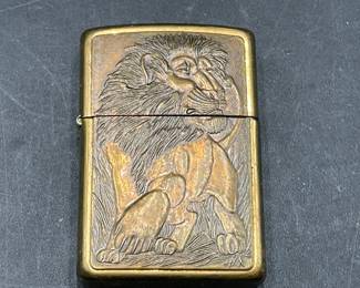 Barrett Smythe Lion Brass Zippo Lighter