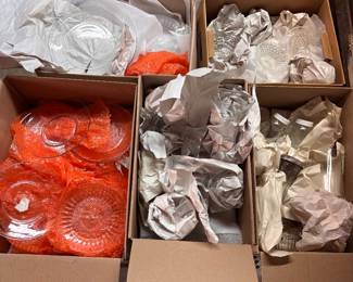 Some boxes if glassware