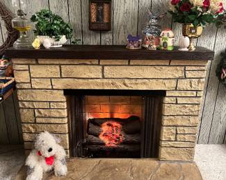 Faux fireplace, Easter decorations