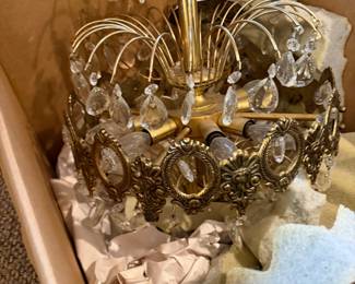 Gorgeous small brass chandelier