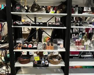 clearance makeup, fog machine solution, hairspray, wigs, hat