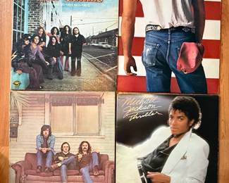 Collection of Classic Rock and Pop Vinyl Records