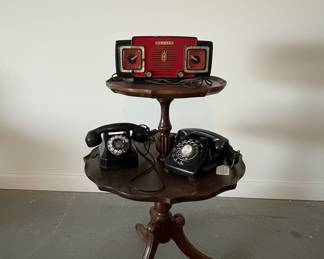 Vintage Two-Tier Pie Crust Pedestal Table
