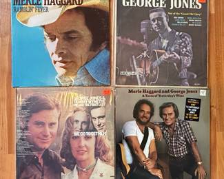 Hank Williams and George Jones Vinyl Records Collection