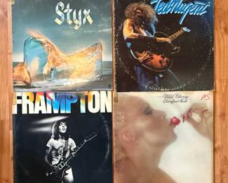 Collection of Classic Rock and Pop Vinyl Records