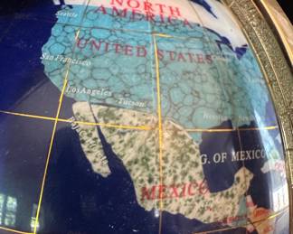 Lapis Lazuli and Brass Gemstone Globe