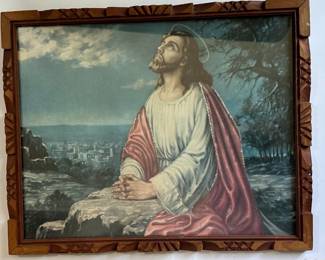 Vintage Jesus Praying in the Garden of Gethsemane Print