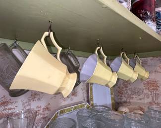 Independence Ironstone Interpace Japan Yellow Ware Cups and Bowls