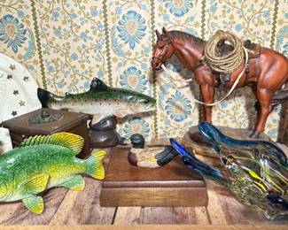 Ceramic Fish and Horse Figurines and Other Decor