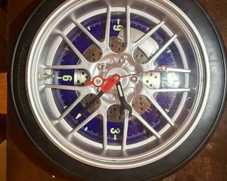 Car Wheel Style Wall Clock