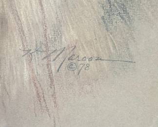 K. Maroon 'The Silent Buck' Watercolor Painting