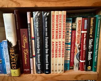Collection of Formula One, Antiques, and Reference Books