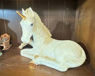 Unicorn Figurine with Gold Accents