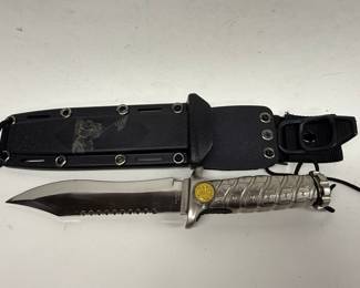 Stainless Steel Hunting Knife with Eagle Emblem