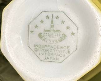 Independence Ironstone Interpace Japan Yellow Ware Cups and Bowls