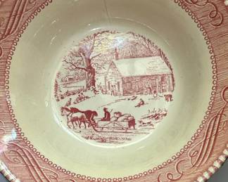 Red Transferware Dinnerware Set