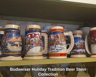 Budweiser Holiday Tradition Beer Stein Collection