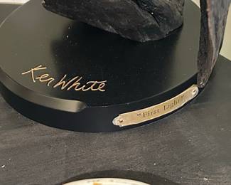 Ken White "First Light" Hawk Sculpture
