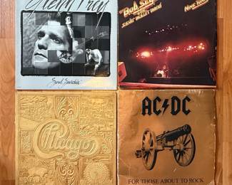 Collection of Classic Rock and Pop Vinyl Records