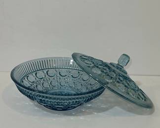 Blue Covered Candy Dish