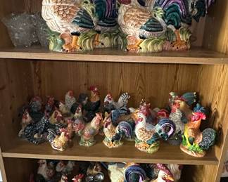 Ceramic Rooster Cookie Jars and Figurines