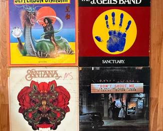 Collection of Classic Rock and Pop Vinyl Records
