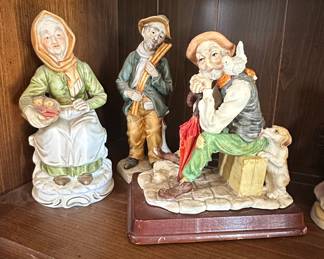 Capodimonte Style Porcelain Figurine Group - Old Couple with Farmer