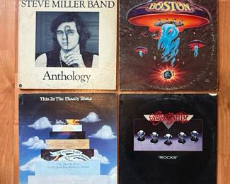 Collection of Classic Rock and Pop Vinyl Records