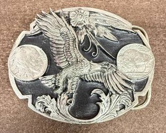 Siskiyou Eagle and Buffalo Nickel Belt Buckle