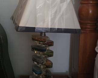 Vintage Kaeder Clear Acrylic Lucite Suspended Stacked Toy Car Table Lamp