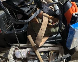 Assorted Leather Tool Pouches and Tools