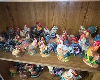 Ceramic Rooster Cookie Jars and Figurines